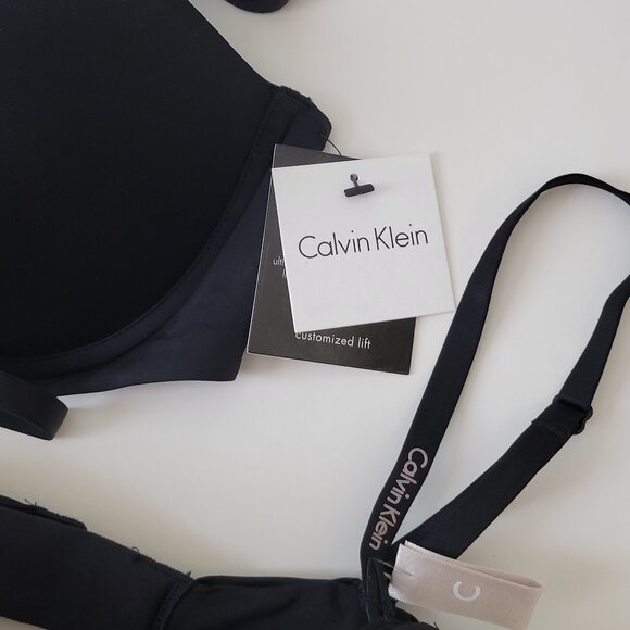 Lot of 2 BNWT Calvin Klein CK Underwire Padded Black Customized Lift Bras 34C - Picture 6 of 6